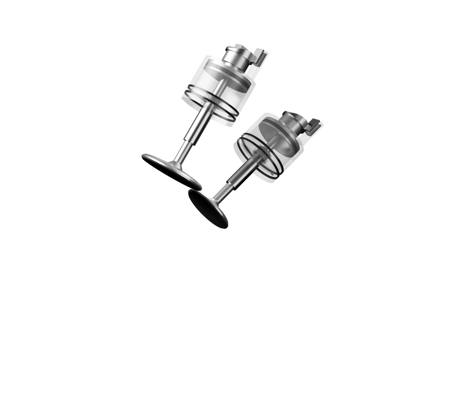 Inlet and exhaust pneumatic valve units with transparent housings